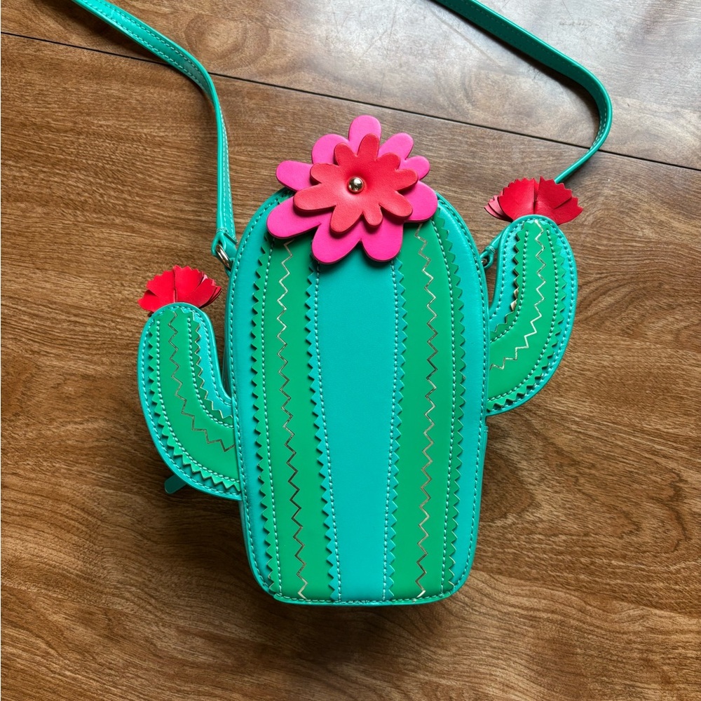Kate Spade Green and Teal Cactus Crossbody Bag